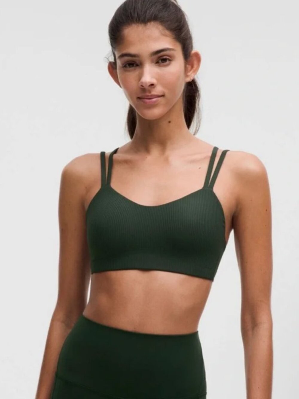 Lululemon Like A Cloud Light Support Sports Bra Forest Green size S